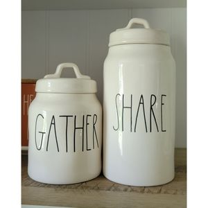 Rae Dunn GATHER And SHARE Canisters